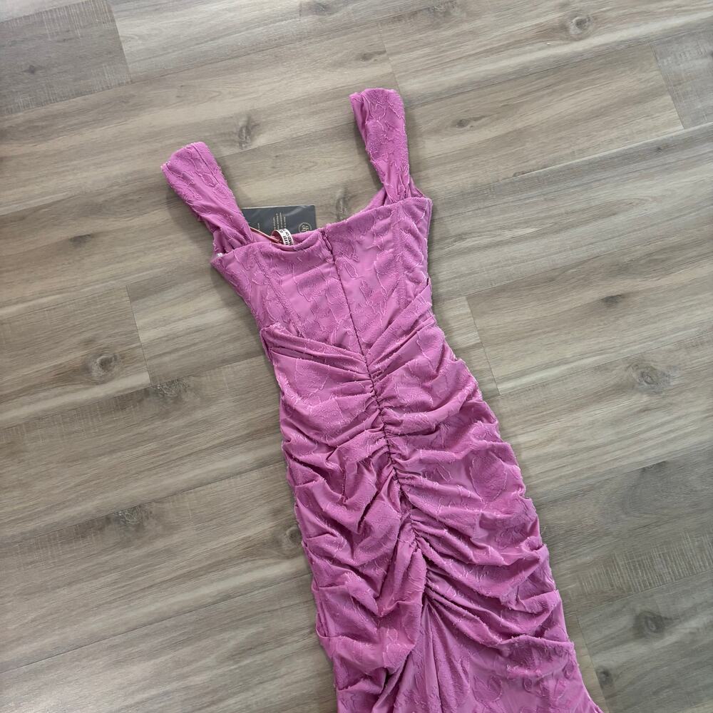 NWT House of CB Cesca Floral Ruched High-Low Corset Dress Women Size XS Pink - Picture 9 of 9